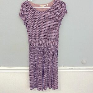 Boden Amelie Jersey dress, chalk pink, daisy bud, 2 petite, like new!!